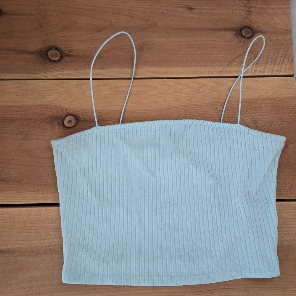 Light blue cropped tank top
